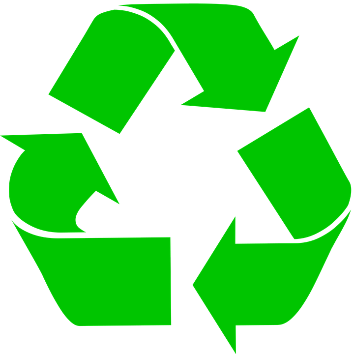 Frecce verdi che si inseguono, simboli della differenziazione dei rifiuti